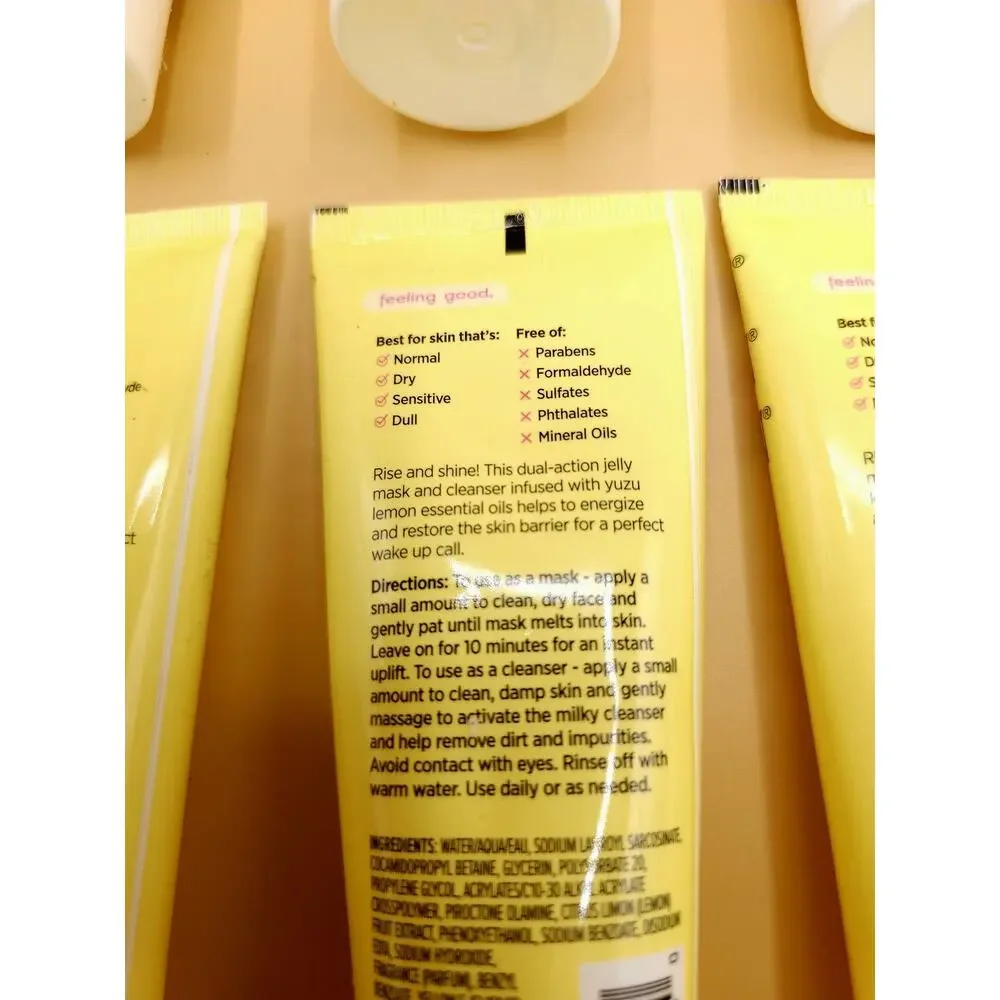 (8) Freeman Energize Jelly Mask 3 oz Essential Oils Cleanser Yuzu Lemon Lot Of 8
